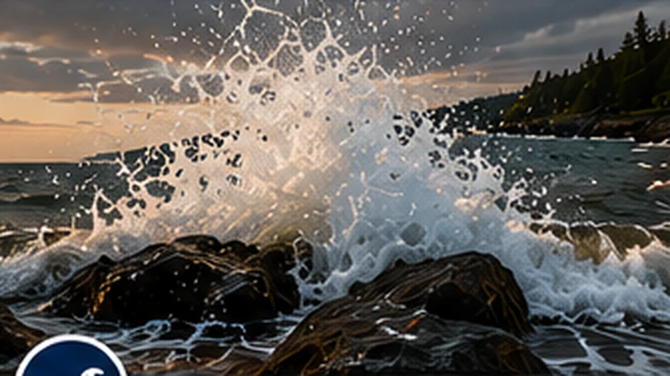 Waves breaking over shoreline rocks illustrating how to read the water