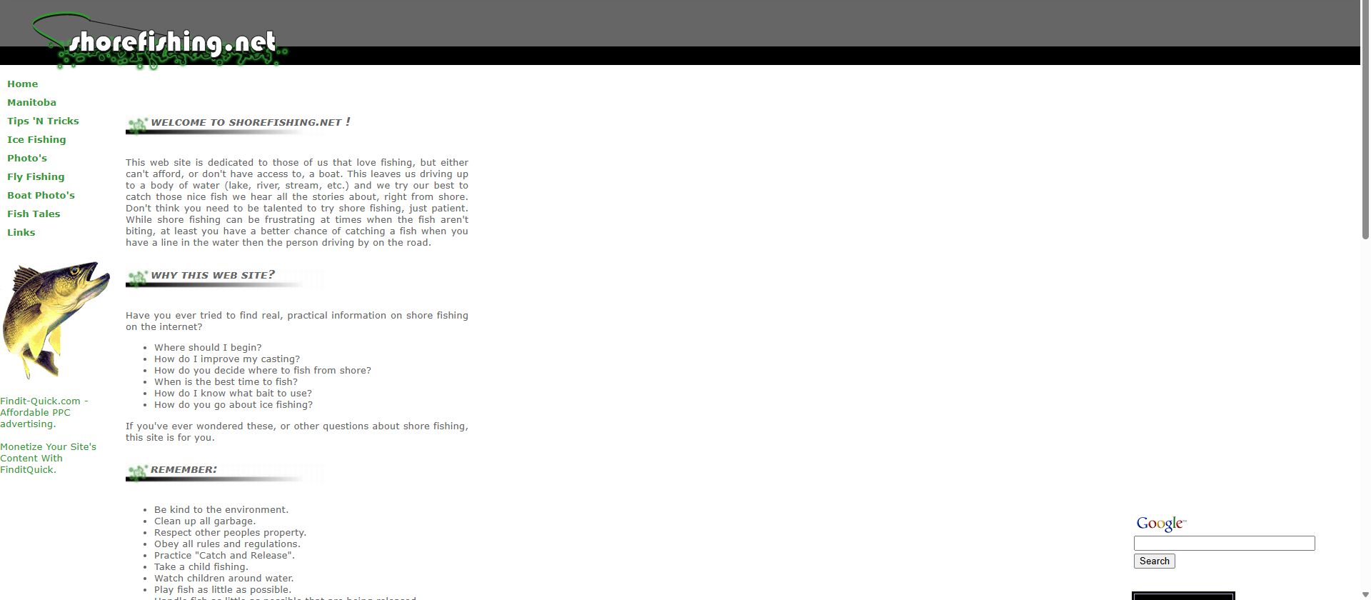 2013 ShoreFishing.net screenshot